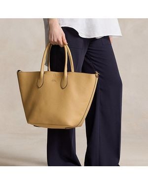Polo Ralph Lauren Reversible Leather Medium Bellport Tote - Blue