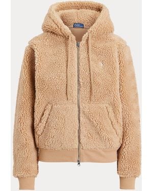 Polo Ralph Lauren Sweat À Capuche Entièrement Zippé Sherpa - Neutre
