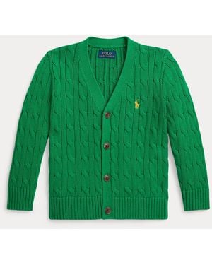 Polo Ralph Lauren Ralph Lauren Boy's Cable-Knit Cotton V-Neck Cardigan - Green