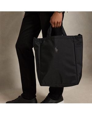 Polo Ralph Lauren Logo-Trim Shopper Tote - Black