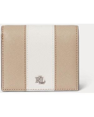 Ralph Lauren Kompakte Zweifarbige Lederbrieftasche - Natur