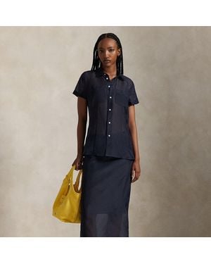 Ralph Lauren Silk Organza Skirt - Blue