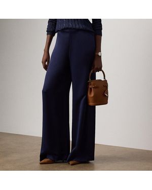 Ralph Lauren Daria Washed Satin Pant - Blue