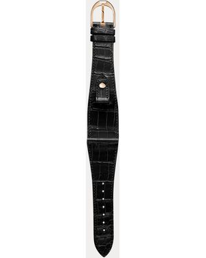 Ralph Lauren Large-Stirrup-Armband, Alligatorleder - Weiß