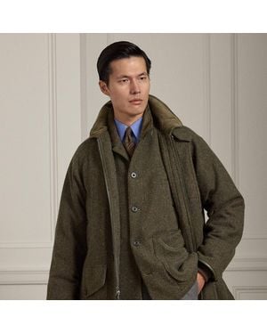 Ralph Lauren Woll-Kaschmir-Jacke Mit Fischgratmuster - Grün