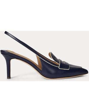 Ralph Lauren Khloe Two-Tone Slingback Loafer Pump - Blue