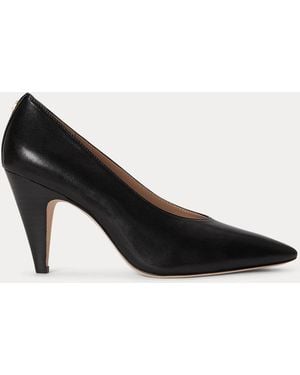 Ralph Lauren Gracy Geglazuurde Geitenleren Pump - Zwart
