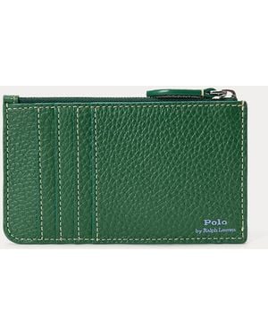 Polo Ralph Lauren Polo Play Leather Zip Card Case - Green