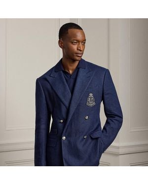 Ralph Lauren Kent Hand-Tailored Linen Suit Jacket - Blue