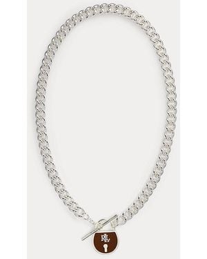 Ralph Lauren Verzilverde Ketting Met Hangslothanger - Metallic