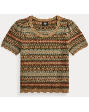 RRL Jersey Fair Isle De Jacquard De Lana - Verde