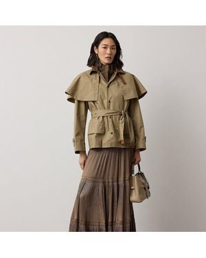 Ralph Lauren Plissierter Maxirock Adeena Aus Lamé - Grün