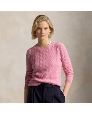 Ralph Lauren The Iconic Cable-Knit Cashmere Sweater - Pink