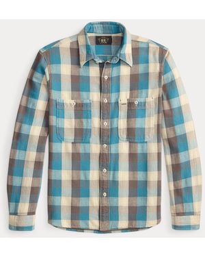 RRL Camicia scozzese in twill - Blu