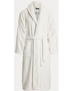 Polo Ralph Lauren Bata De Rizo De Algodón Con Polo Bear - Blanco