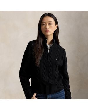 Polo Ralph Lauren Cable Wool-Cashmere Half-Zip Jumper - Black