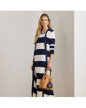 Ralph Lauren Ralph Lauren Striped Cotton-Blend Cardigan - Blue