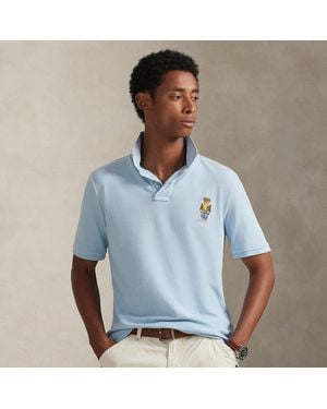 Ralph Lauren Classic Fit Polo Bear Mesh Polo Shirt - Blue