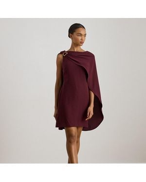 Ralph Lauren Cape Georgette Cocktail Dress - Purple