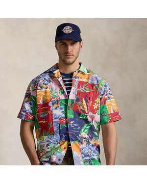 Polo Ralph Lauren Ralph Lauren Patchwork-Print Oxford Camp Shirt - Red