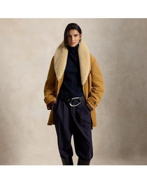 Polo Ralph Lauren Segeltuch-Ranchmantel Mit Lammfellbesatz - Blau