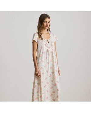 Ralph Lauren Camicia da notte in jersey a fiori - Neutro