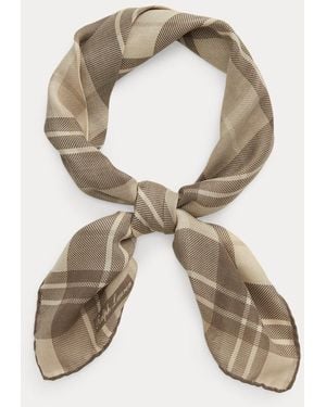 Ralph Lauren Foulard Écossais Cachemire Et Soie - Neutre