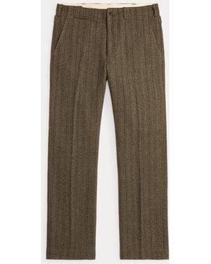 Ralph Lauren Slim Fit Linen-Blend Herringbone Pant - Green