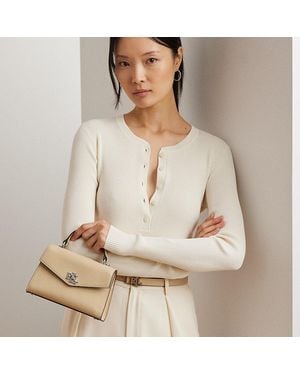 Ralph Lauren Ralph Lauren Textured Leather Small Farrah Satchel - Natural