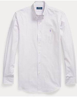 Polo Ralph Lauren Custom Fit Checked Stretch Poplin Shirt - White