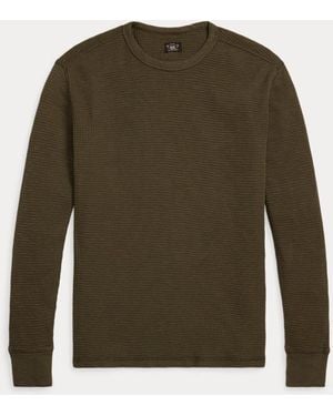RRL Maglia a nido d'ape tinta in capo - Verde