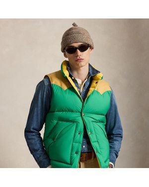 Polo Ralph Lauren Gilet En Duvet Avec Empiècement En Cuir - Vert