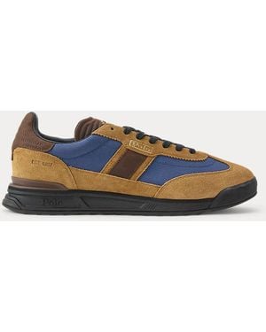 Ralph Lauren Varick Suede-Panelled Trainer - Blue