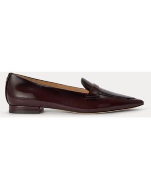 Ralph Lauren Audri Glazed Leather Loafer - Brown