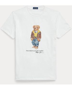 Polo Ralph Lauren Custom Slim Fit Polo Bear Jersey T-Shirt - White