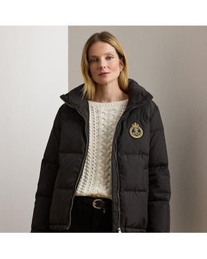 Ralph Lauren Crest-patch Funnelneck Down Coat - Black