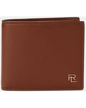 Ralph Lauren Burnished Calfskin Billfold Wallet - Brown