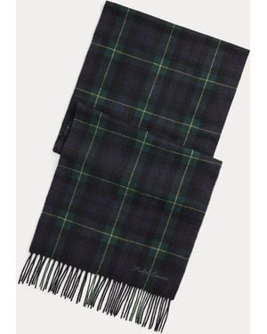 Ralph Lauren Karierter Fransenschal Aus Kaschmir - Schwarz