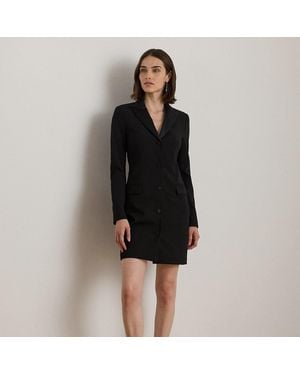 Ralph Lauren Ralph Lauren Satin-Trim Double-Faced Crepe Dress - Black
