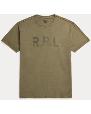 RRL Garment-Dyed Logo Jersey T-Shirt - Green