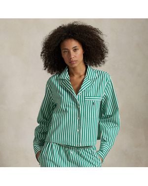Polo Ralph Lauren Crop Top & Boxer Poplin Pyjama Set - Green