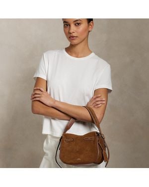 Polo Ralph Lauren Polo Id Suede Mini Satchel - White