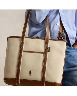 Ralph Lauren Cotton Canvas Small Shopper Tote - Blue