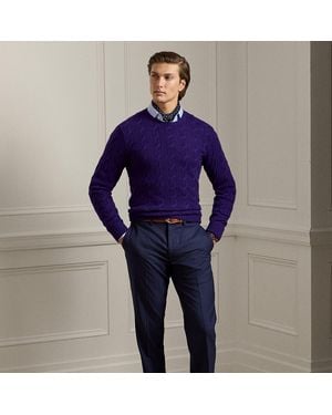 Ralph Lauren Gregory Hand-Tailored Wool Serge Trouser - Blue