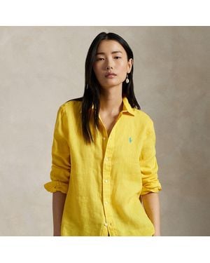 Ralph Lauren Classic Fit Linen Shirt - Yellow