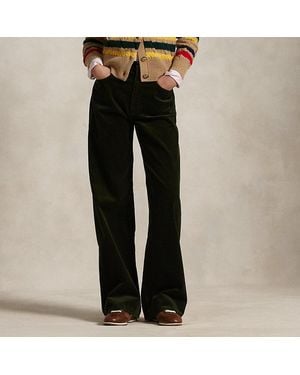 Ralph Lauren Cotton Corduroy Wide-Leg Pant - Black