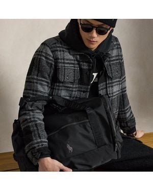 Polo Ralph Lauren Bolsa De Viaje Con Ribete Con Logotipo - Negro