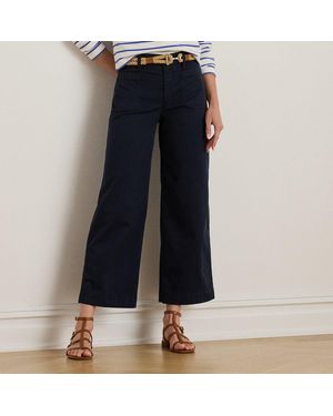 Ralph Lauren Stretch Chino Wide-Leg Cropped Trouser - Blue