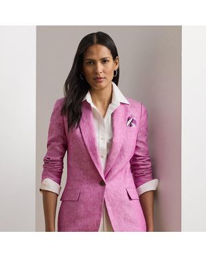 Ralph Lauren Fischgratblazer Aus Leinen - Lila