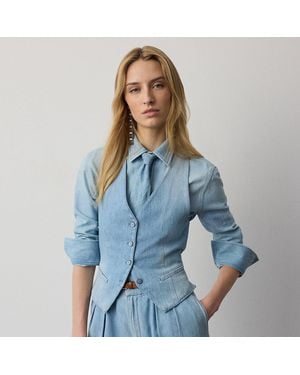Ralph Lauren Clarissa Cotton Denim Waistcoat - Blue